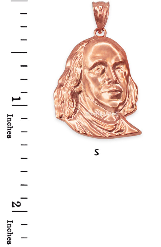 Rose Gold Benjamin Franklin Pendant Necklace