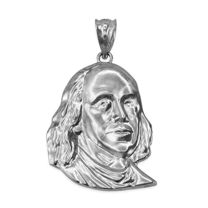 White Gold Benjamin Franklin Pendant (S/M/L)