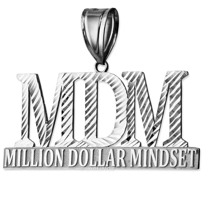 MDM Million Dollar Mindset White Gold DC Pendant
