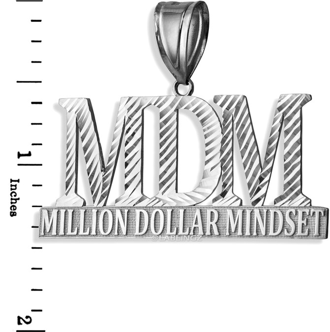 MDM Million Dollar Mindset White Gold DC Pendant