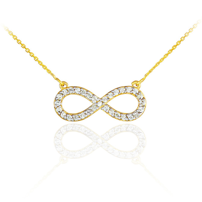 14K Gold Diamond Infinity Necklace