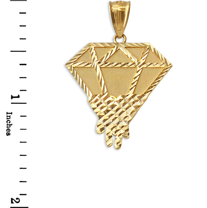Yellow Gold Diamond Dripping DC Pendant
