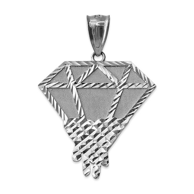 White Gold Diamond Dripping DC Pendant