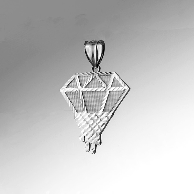White Gold Diamond Dripping DC Pendant
