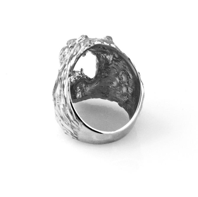 Roaring Lion Men's DC Ring in White Gold
