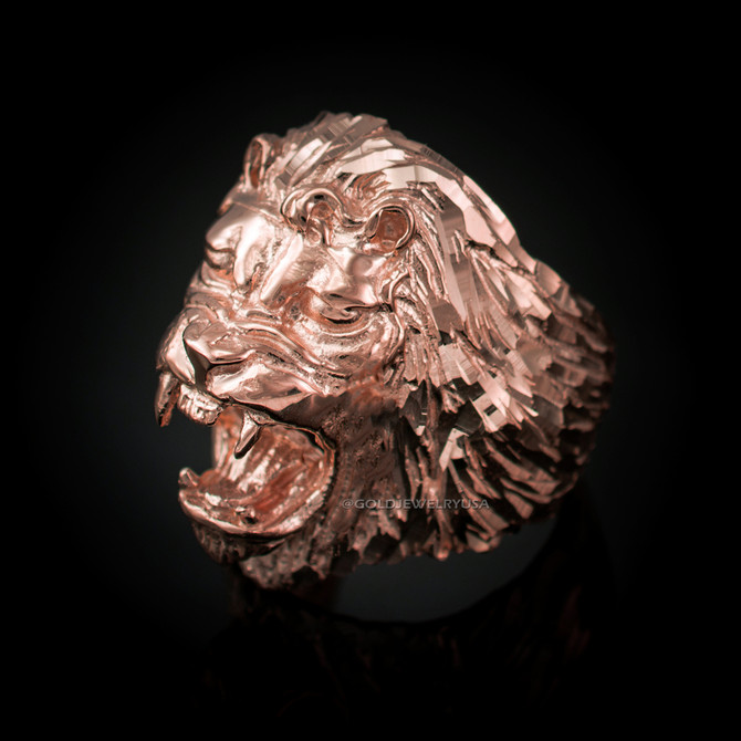 Roaring Lion Men's DC Ring in Rose Gold