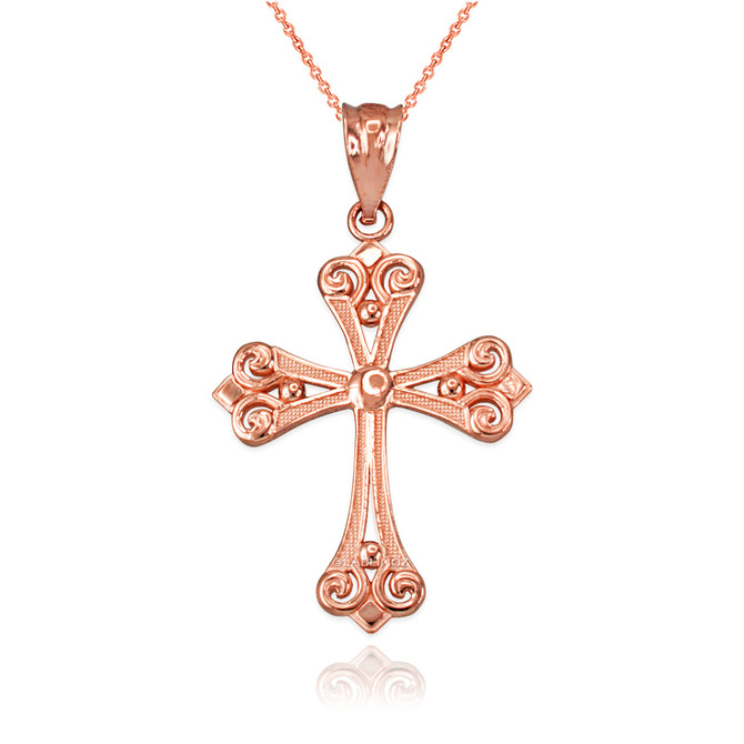 Rose Gold Elegant Cross Pendant Necklace