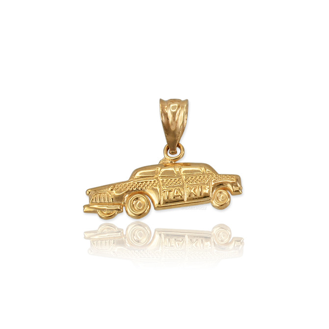 Yellow Gold Small Taxi Cab Charm Necklace