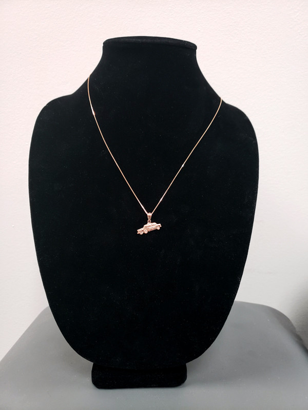 Rose Gold Small Taxi Cab Charm Necklace