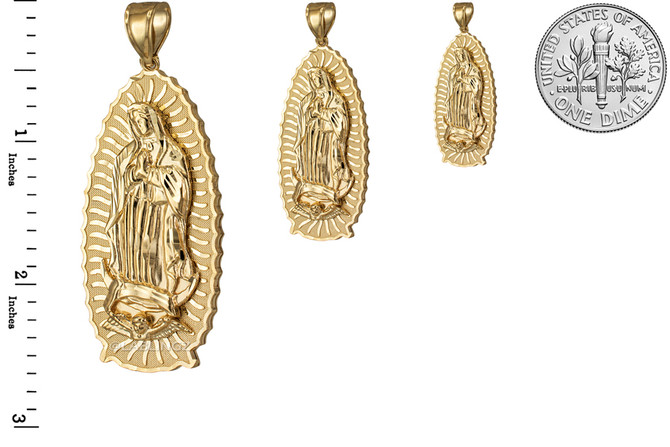 Yellow Gold Virgin Mary Pendant (S/M/L)