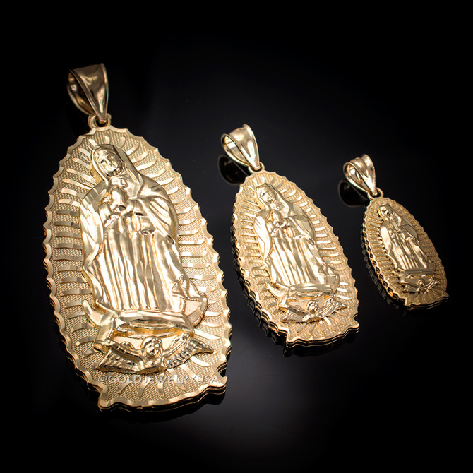 Yellow Gold Virgin Mary Pendant (S/M/L)