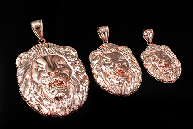 Rose Gold Lion Face DC Pendant (S/M/L)