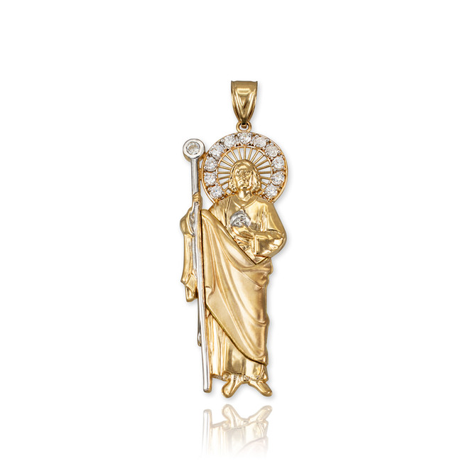 Yellow Gold St. Jude CZ Pendant (S/M/L)