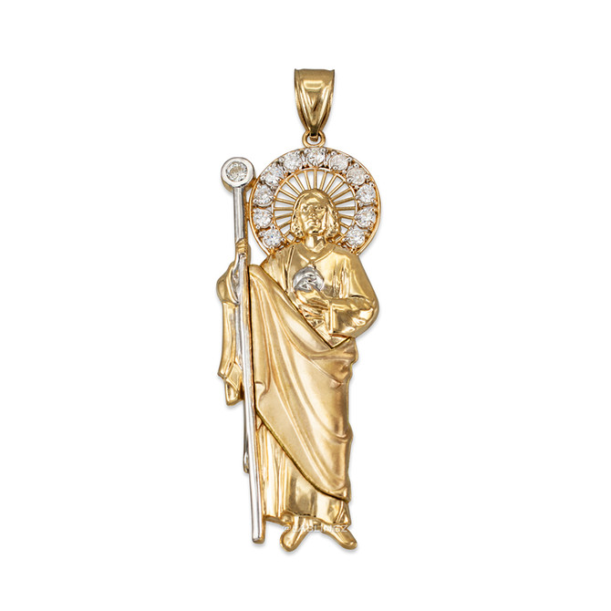 Yellow Gold St. Jude CZ Pendant (S/M/L)