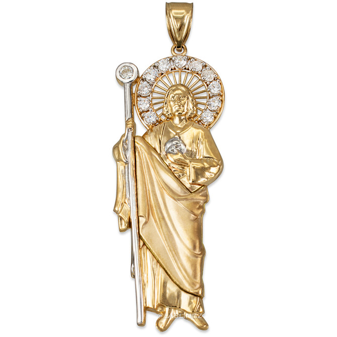 Yellow Gold St. Jude CZ Pendant (S/M/L)