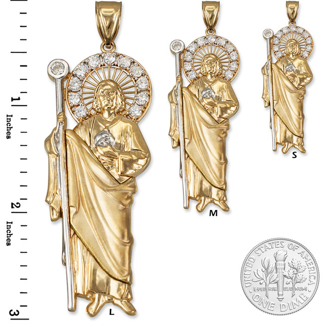 Yellow Gold St. Jude CZ Pendant (S/M/L)