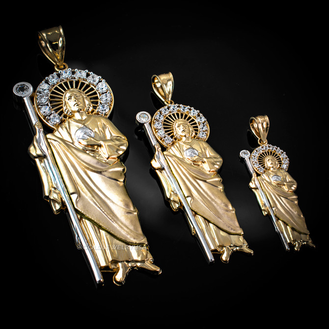 Yellow Gold St. Jude CZ Pendant (S/M/L)