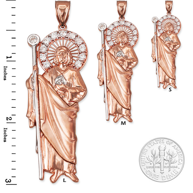 Rose Gold St. Jude CZ Pendant (S/M/L)