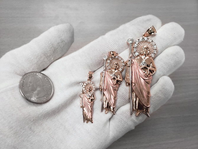 Rose Gold St. Jude CZ Pendant (S/M/L)