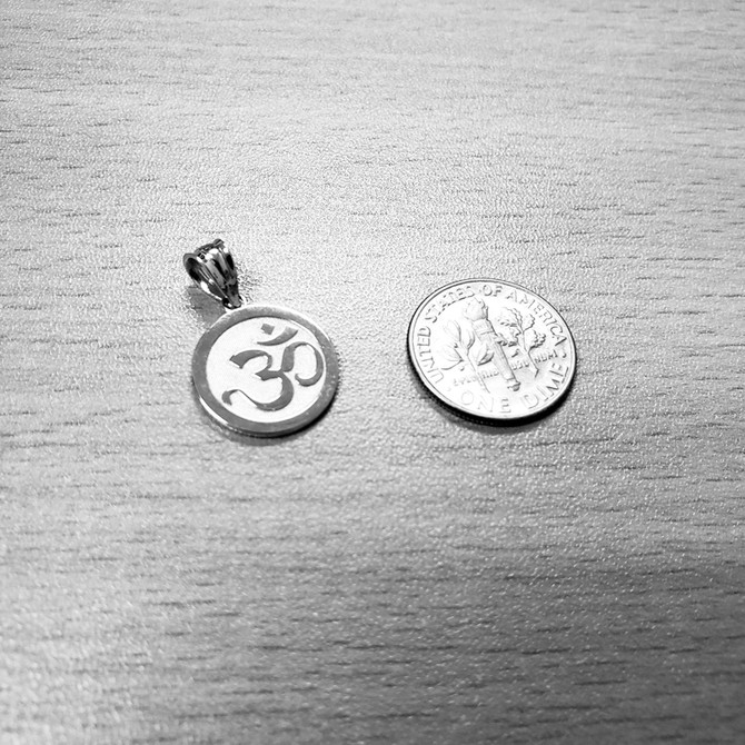 Rose Gold Om Medallion Charm Necklace
