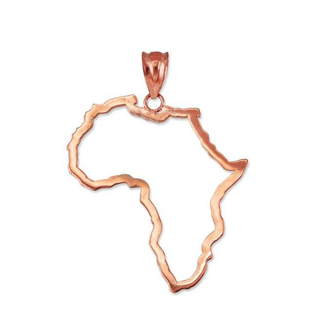 Rose Gold Africa Open Design Pendant Necklace