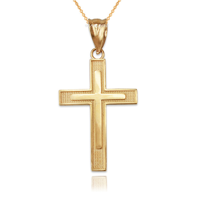Yellow Gold Inner Cross Pendant Necklace