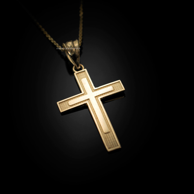 Yellow Gold Inner Cross Pendant Necklace