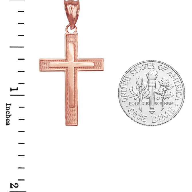 Rose Gold Inner Cross Pendant Necklace