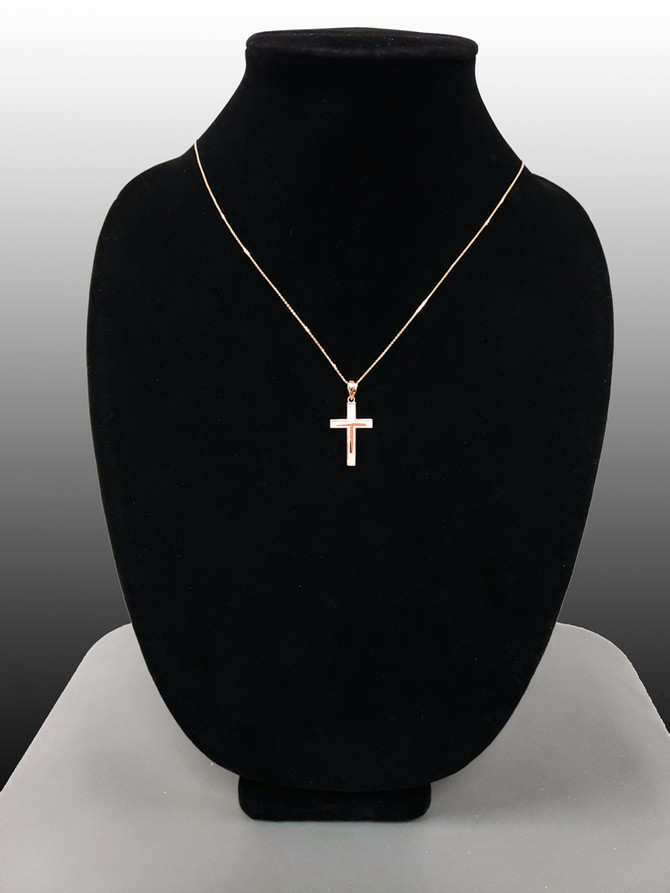 Rose Gold Inner Cross Pendant Necklace