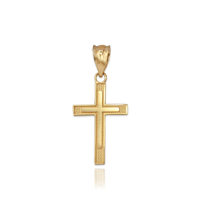 Yellow Gold Inner Cross Charm Necklace