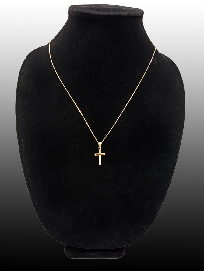 Yellow Gold Inner Cross Charm Necklace