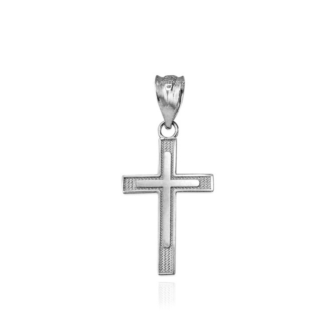 White Gold Inner Cross Charm Necklace