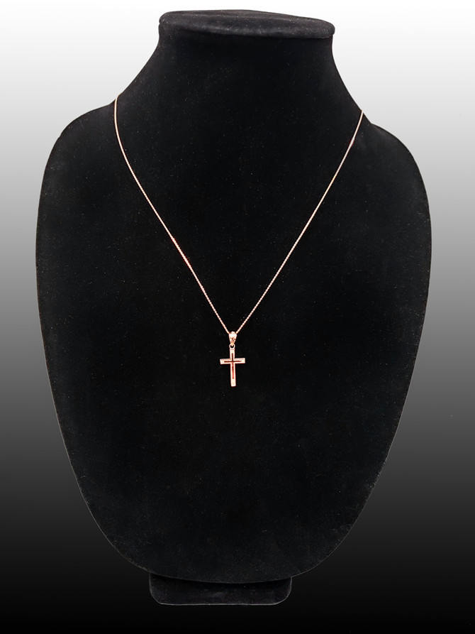 Rose Gold Inner Cross Charm Necklace