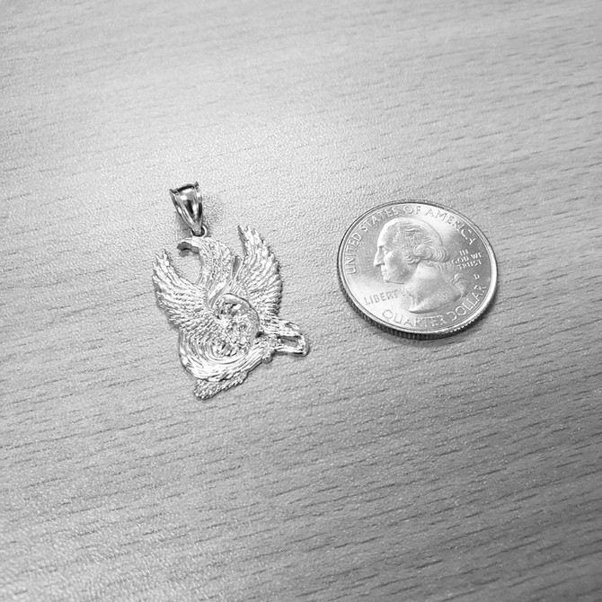 Rose Gold High Polished Eagle Pendant