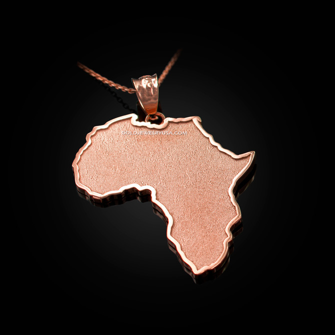Rose Gold Africa Map Pendant Necklace