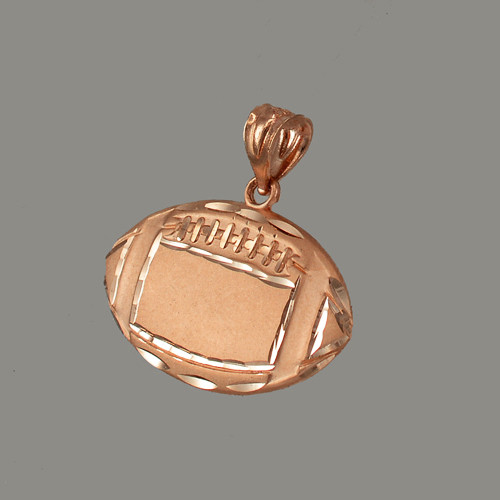Satin DC Rose Gold Football Pendant Necklace