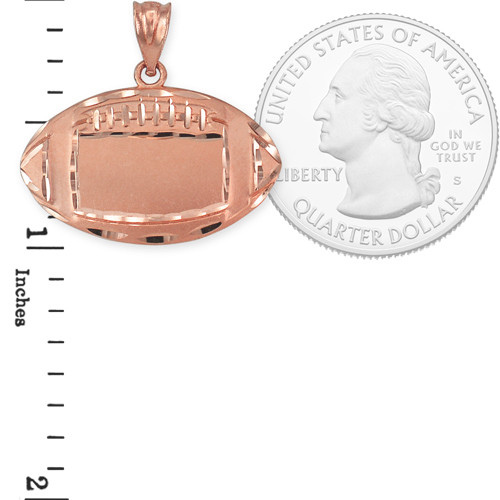 Satin DC Rose Gold Football Pendant Necklace