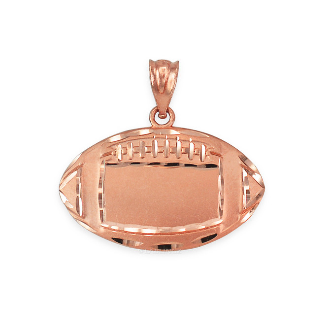 Satin DC Rose Gold Football Pendant Necklace