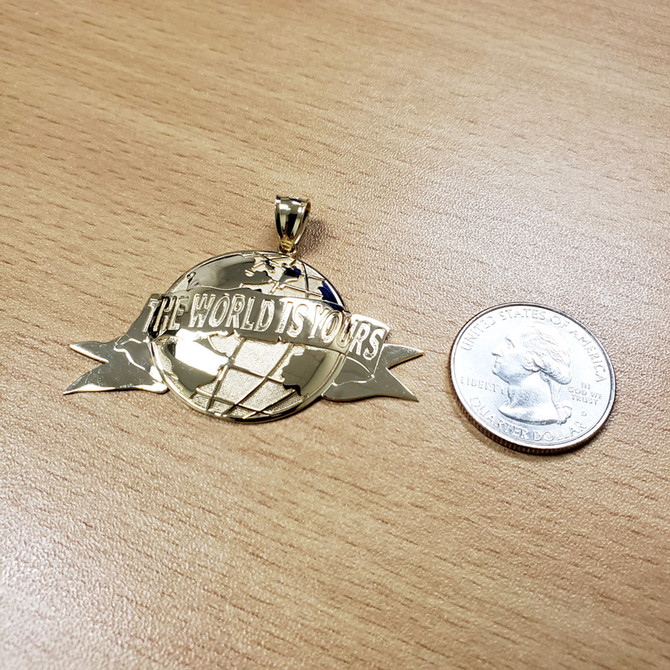 Yellow Gold THE WORLD IS YOURS Pendant