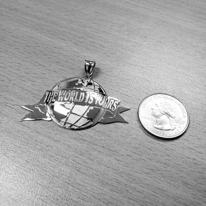 White Gold THE WORLD IS YOURS Pendant