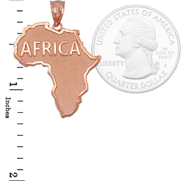 Africa Map Rose Gold Pendant Necklace