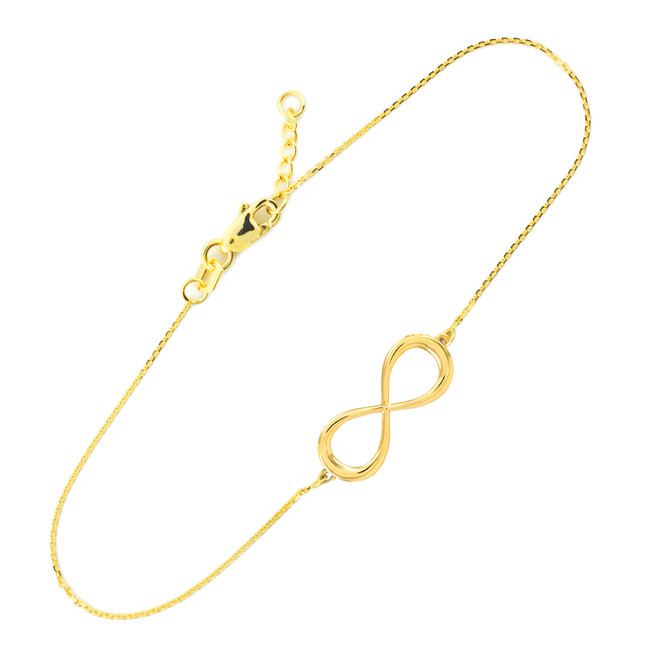 14K Dainty Gold Infinity Bracelet