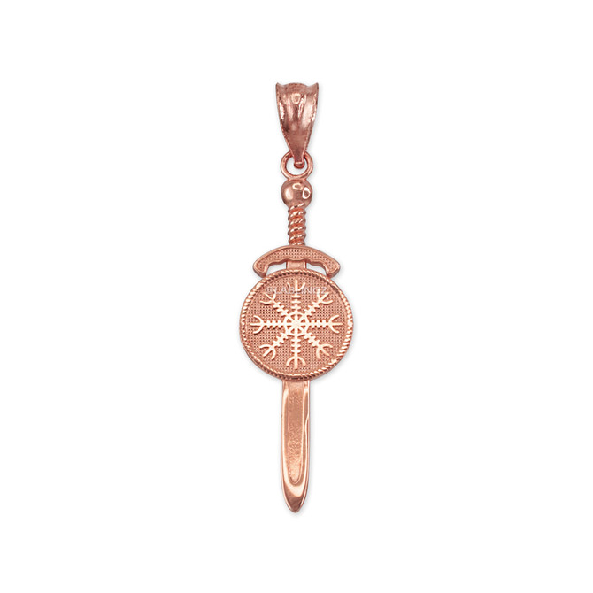 Rose Gold Viking Sword Pendant Necklace