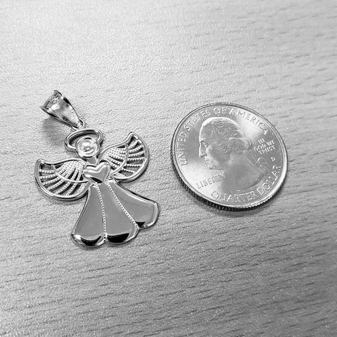 Rose Gold Filigree Love Angel Pendant Necklace