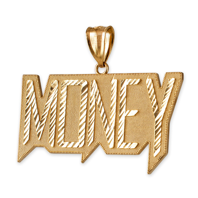 Yellow Gold MONEY Hip-Hop DC Pendant