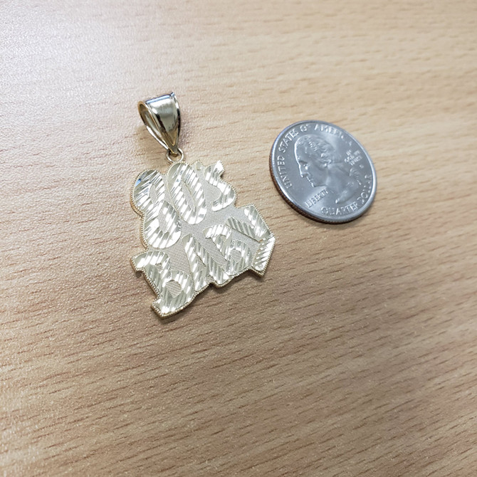Yellow Gold 80's BABY Hip-Hop DC Pendant