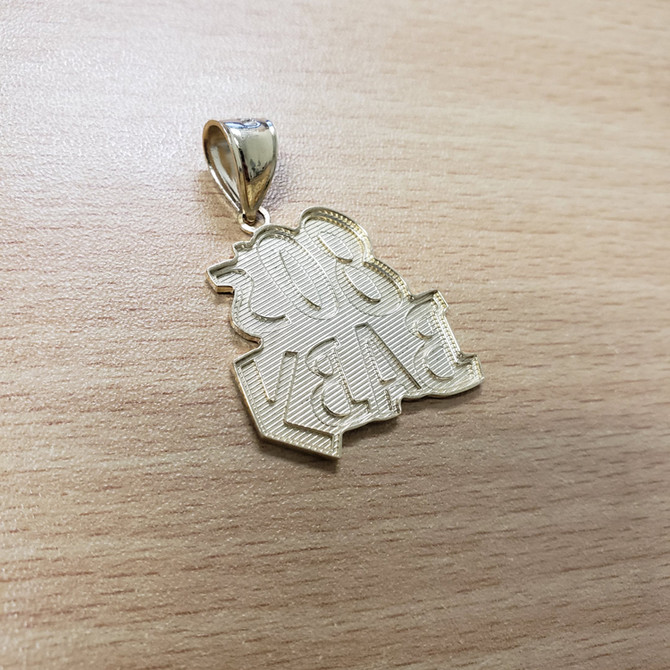 Yellow Gold 80's BABY Hip-Hop DC Pendant