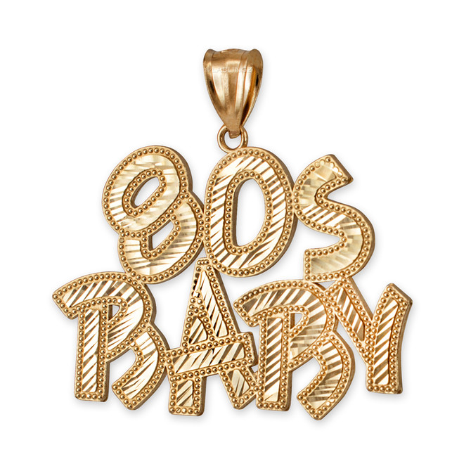 Yellow Gold 80S BABY Hip-Hop DC Pendant