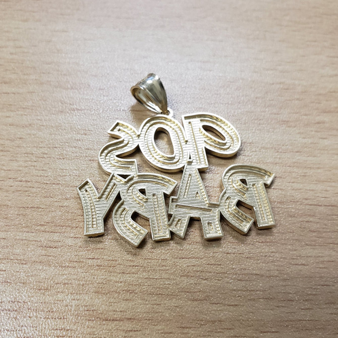 Yellow Gold 90S BABY Hip-Hop DC Pendant