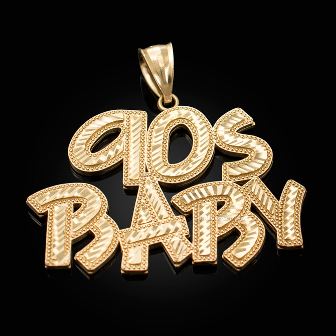 Yellow Gold 90S BABY Hip-Hop DC Pendant